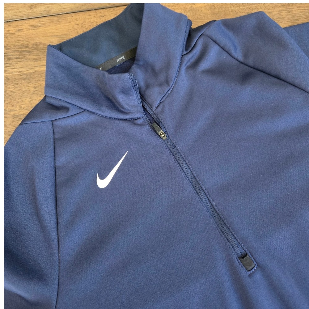 Nike Mens Therma-FIT Academy Quarter Zip Soccer Drill Top Navy Blue M